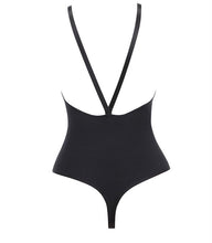 Load image into Gallery viewer, Attitude Adjuster- Black Adjustable Straps Thong Shapewear
