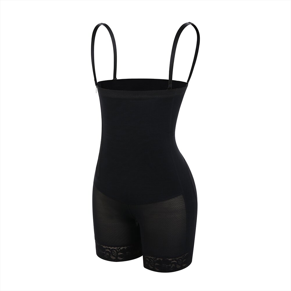 Snatcher - Black Detachable Straps Side Zip Body Shaper